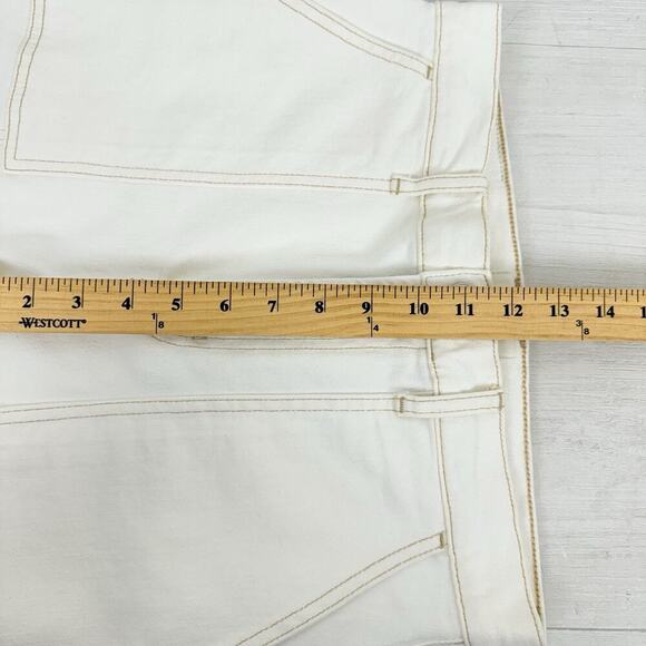 Rails Denim Size 29 The Getty Crop Utility Wide Leg Jeans Ecru High Rise Preppy - Picture 14 of 16
